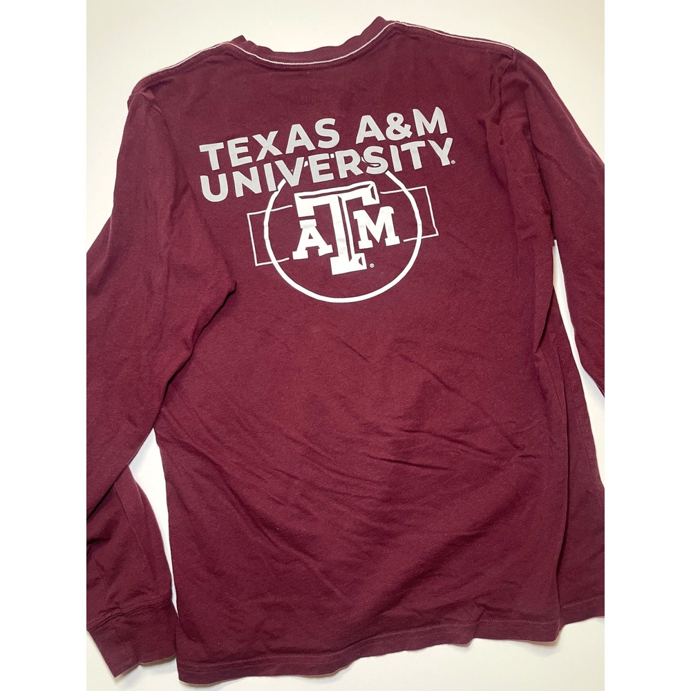 League Texas A&M University Long Sleeve Pocket T-Shirt Maroon Mens Small